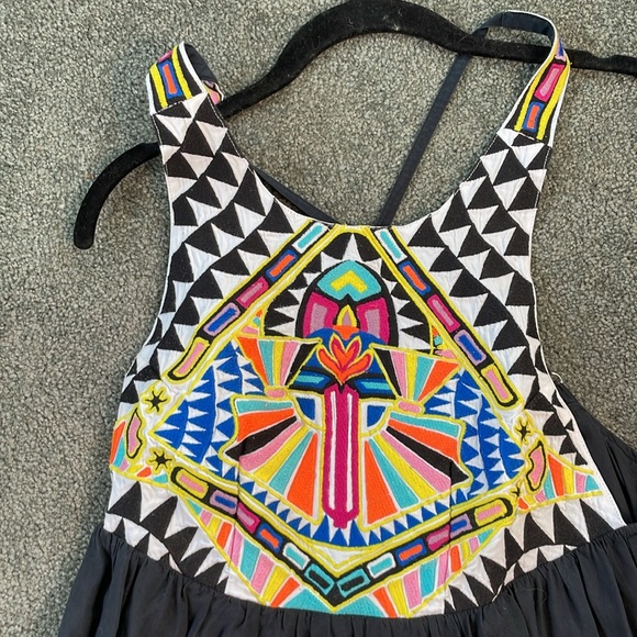 ASO Zoe Hart Hart of Dixie Mara Hoffman Cosmic Fountain Embroidered Maxi Dress - Picture 3 of 8